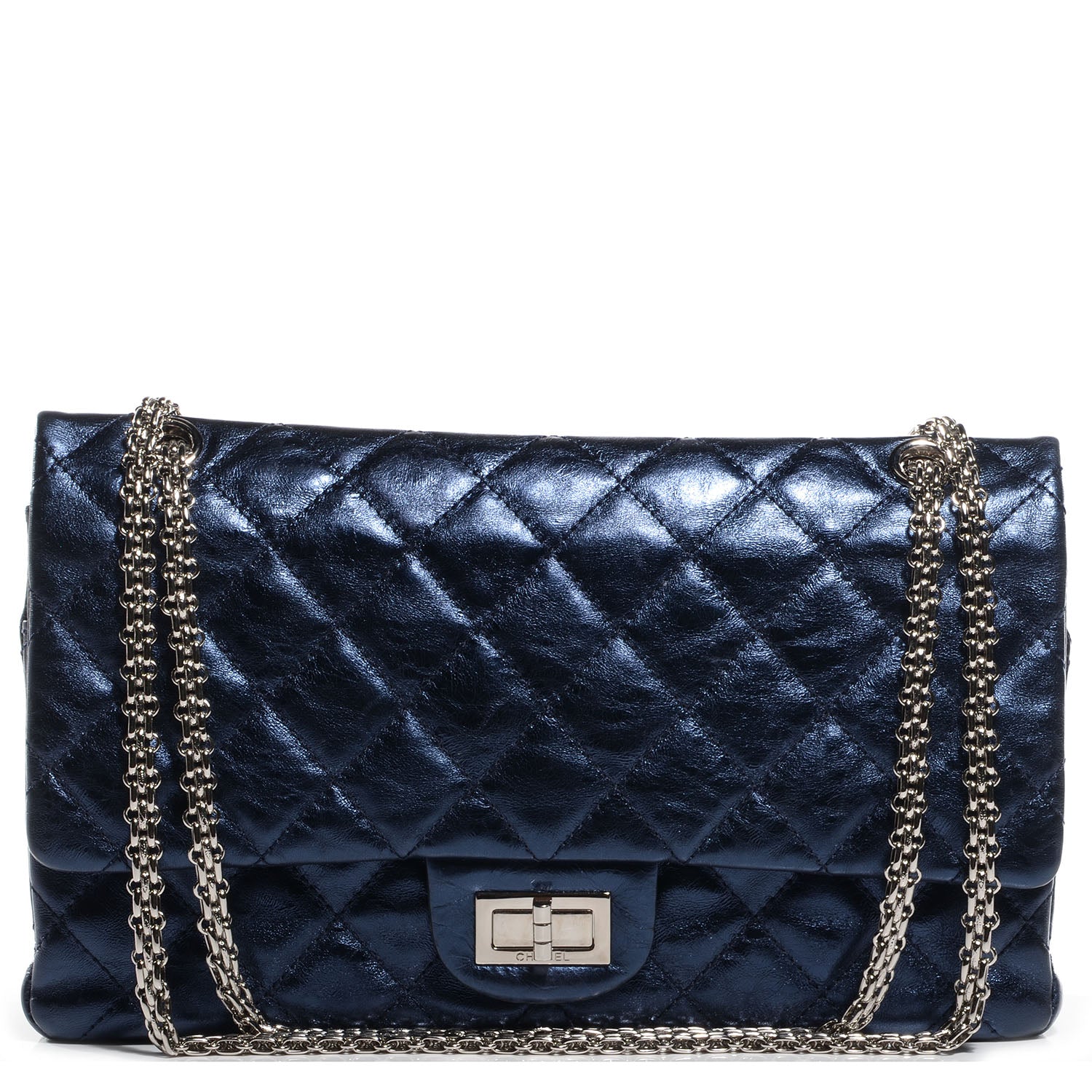 Chanel Calfskin 2.55 Reissue 226 Flap Metallic Blue 1 of 8