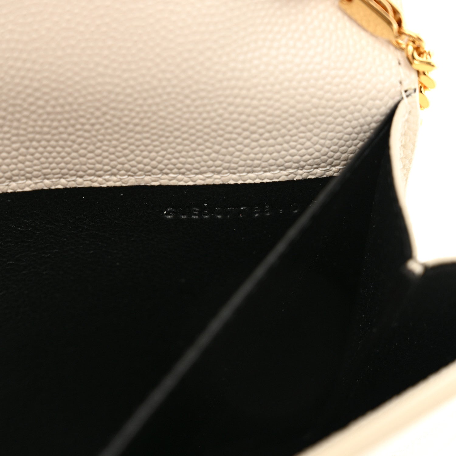 Saint Laurent Grain De Poudre Monogram Uptown Chain Wallet Crema Soft 8 of 12