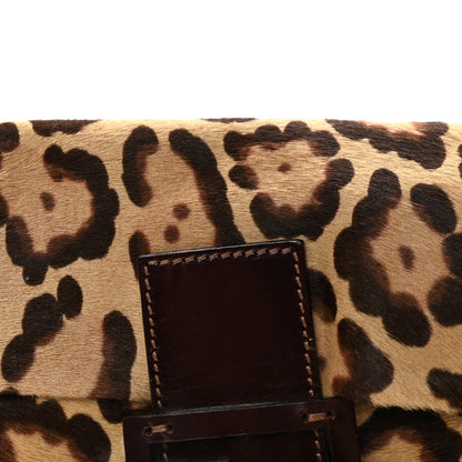 Fendi Calf Hair Leopard Print Baguette Brown 7 of 9