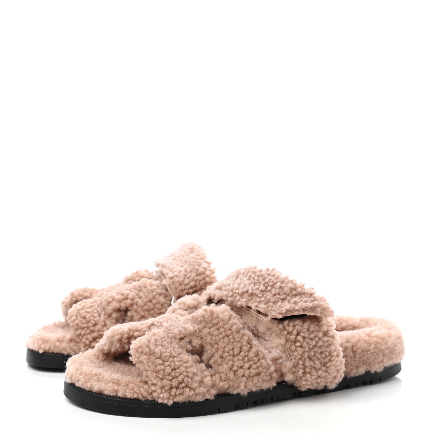 Hermes Woolskin Womens Chypre Sandals 35 Bois De Santal 3 of 7
