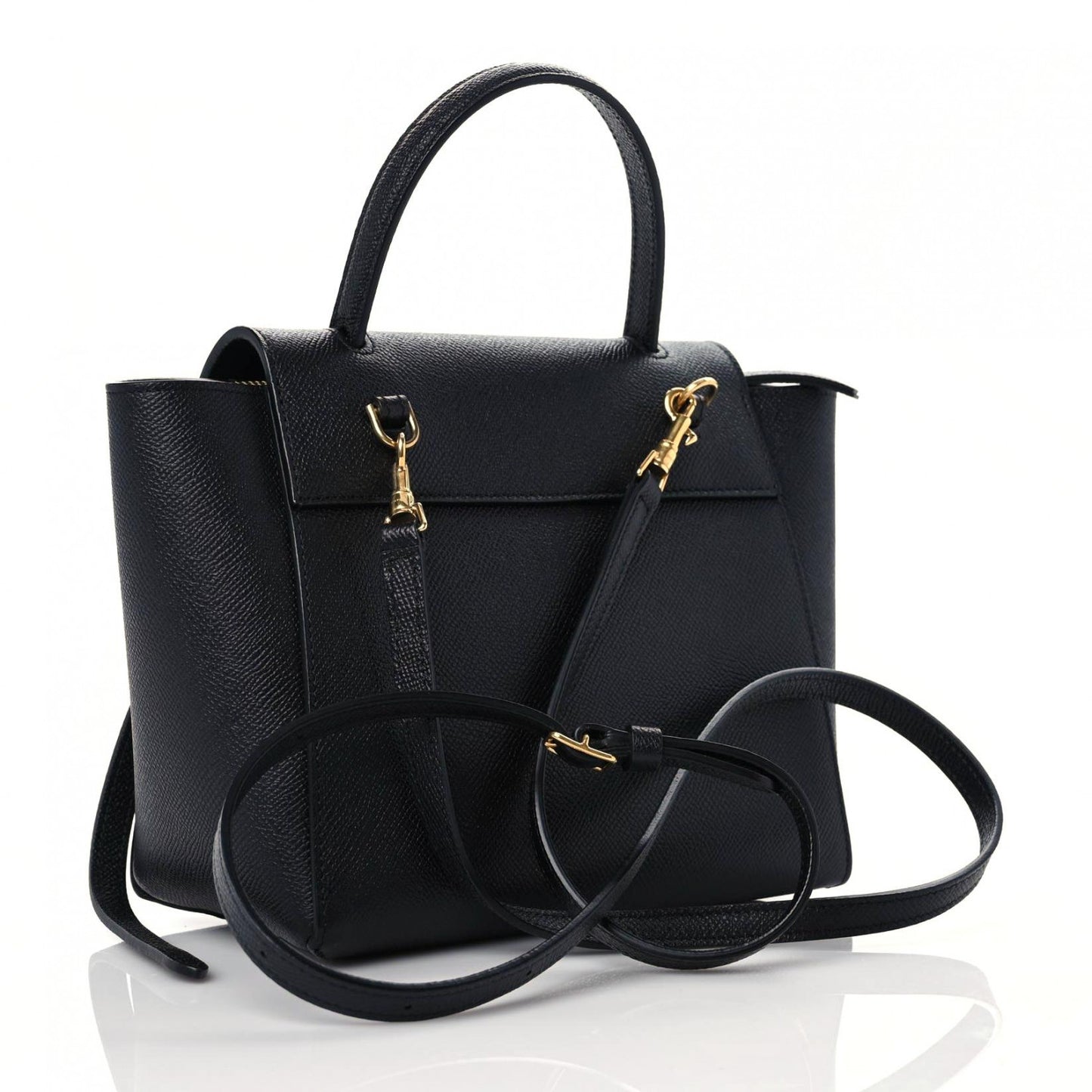 Grained Calfskin Nano Belt Bag Black