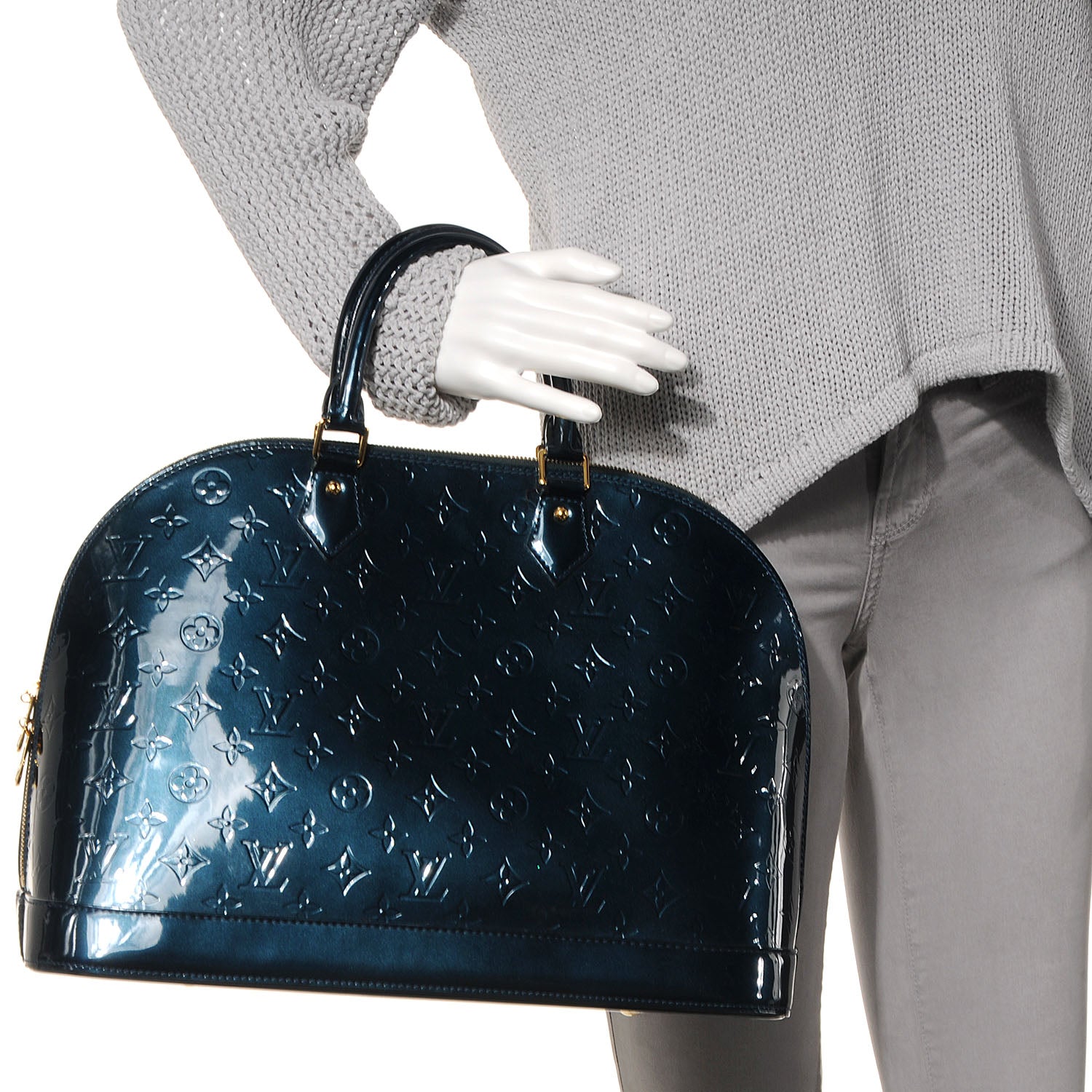 Louis Vuitton Vernis Alma GM Blue Nuit 2 of 7