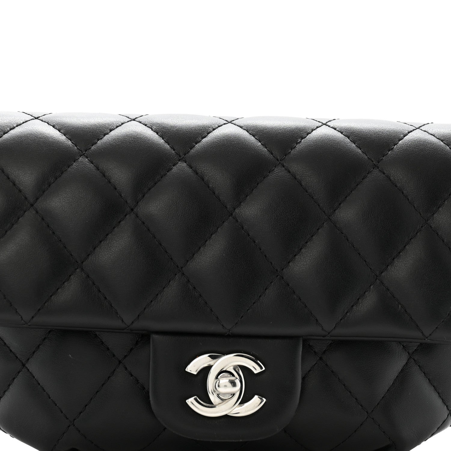 Chanel Calfskin Quilted CC Uniform Flap Belt Bag Black 10 of 16