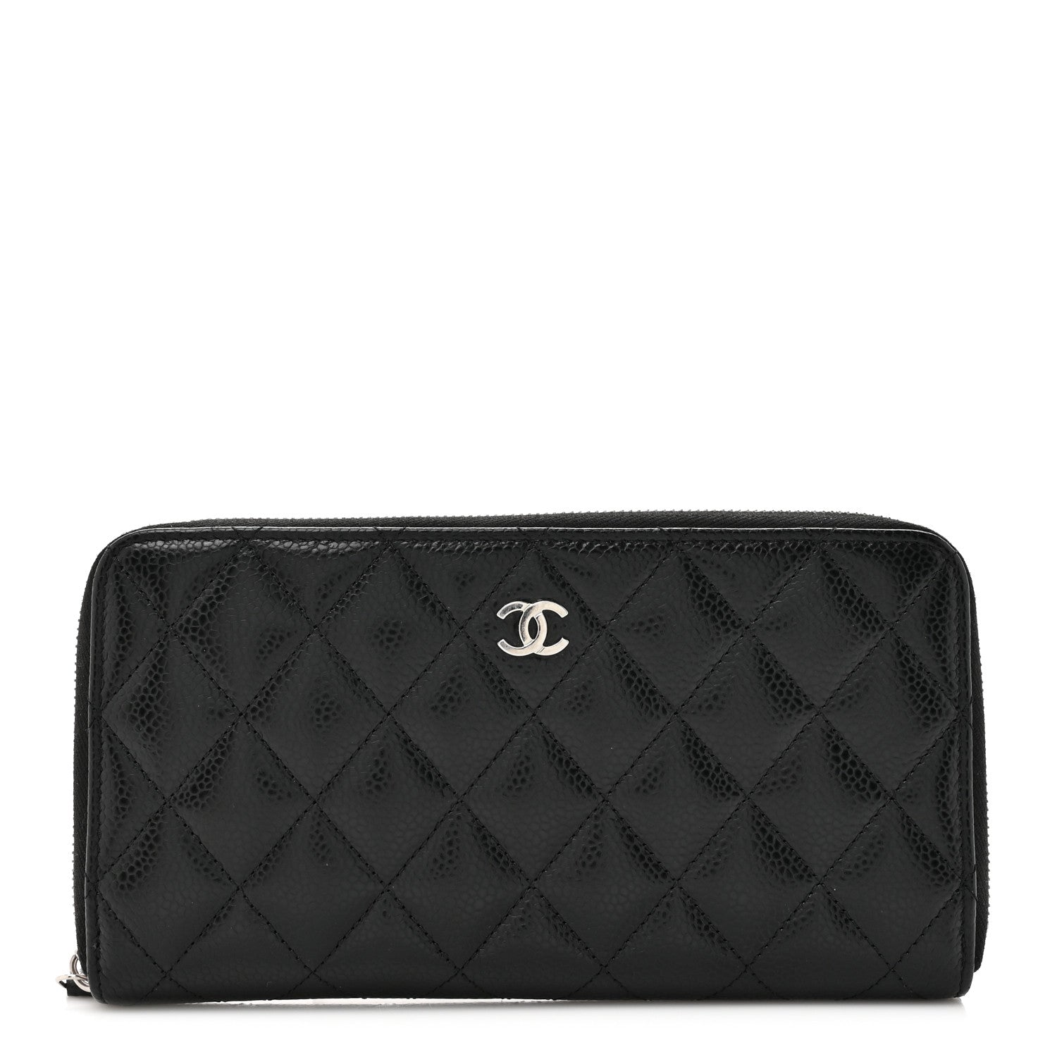 Chanel Caviar Quilted Large Gusset Zip Around Wallet Black 1 of 8