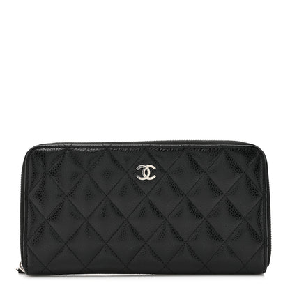 Chanel Caviar Quilted Large Gusset Zip Around Wallet Black 1 of 8