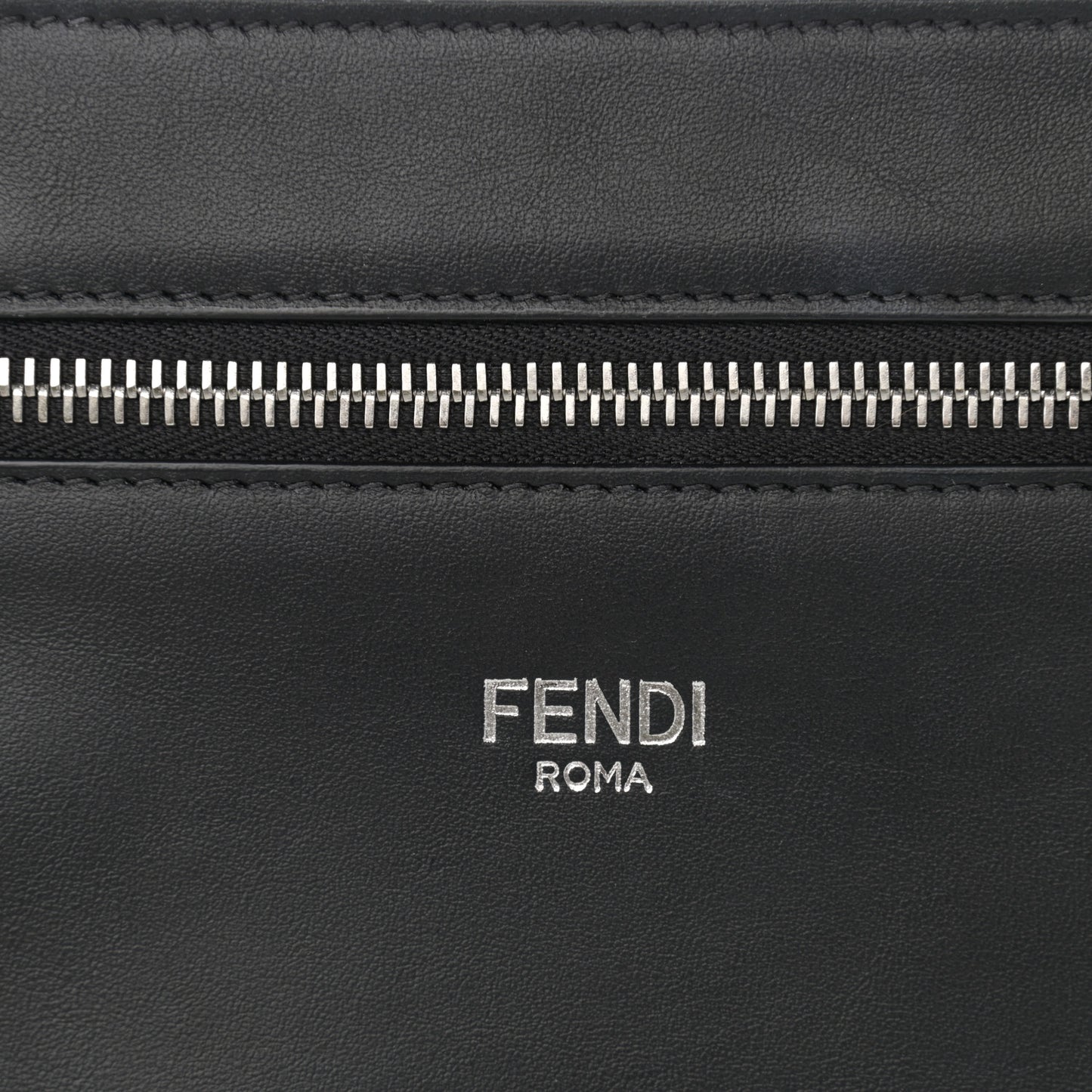 Cuoio Romano Vitello Cover Glazed Fabric Bi-Color FF 1974 Mini Peekaboo I SEE U Satchel Black Mimosa Tobacco Moro