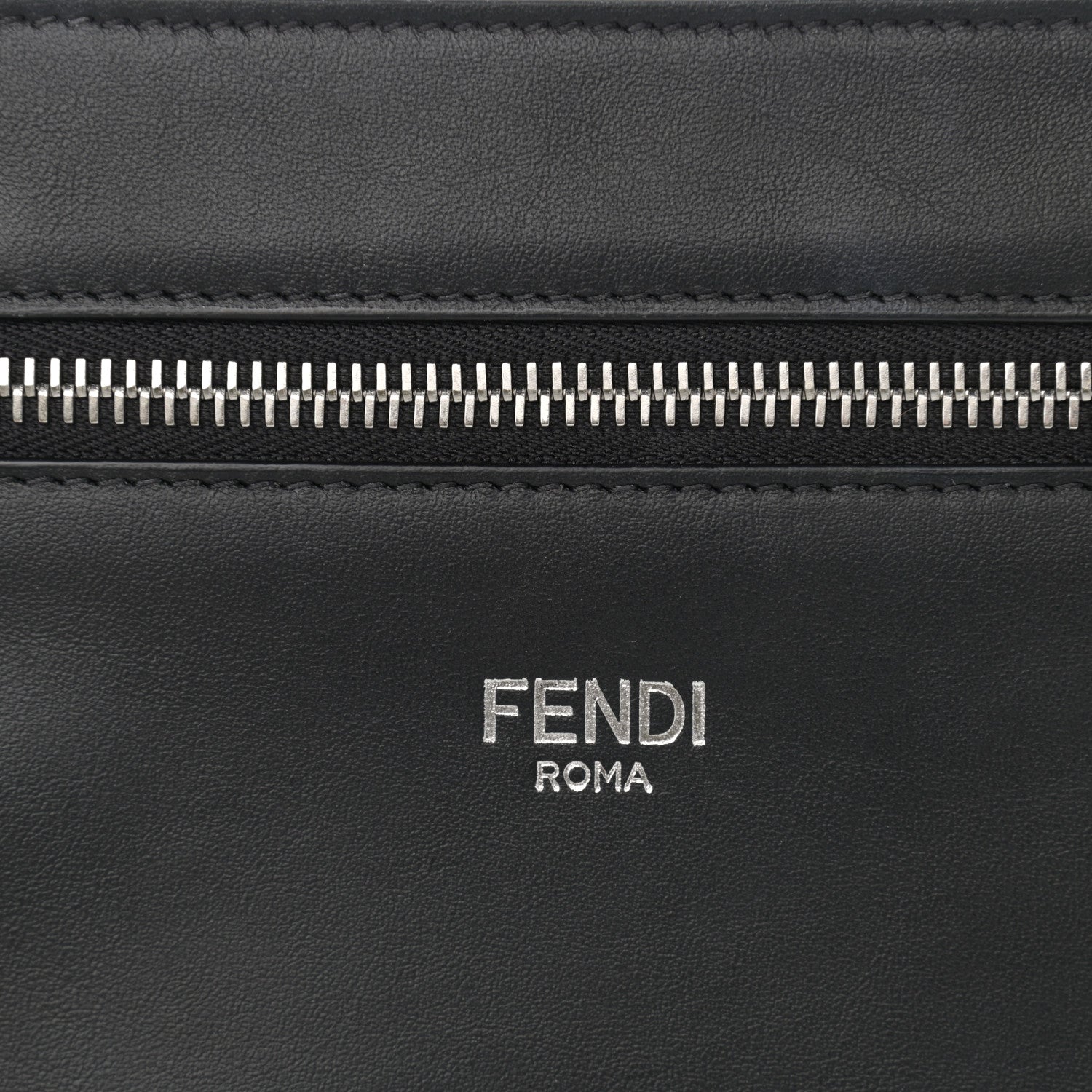 Fendi Cuoio Romano Vitello Cover Glazed Fabric Bi-Color FF 1974 Mini Peekaboo I SEE U Satchel Black Mimosa Tobacco Moro 8 of 11
