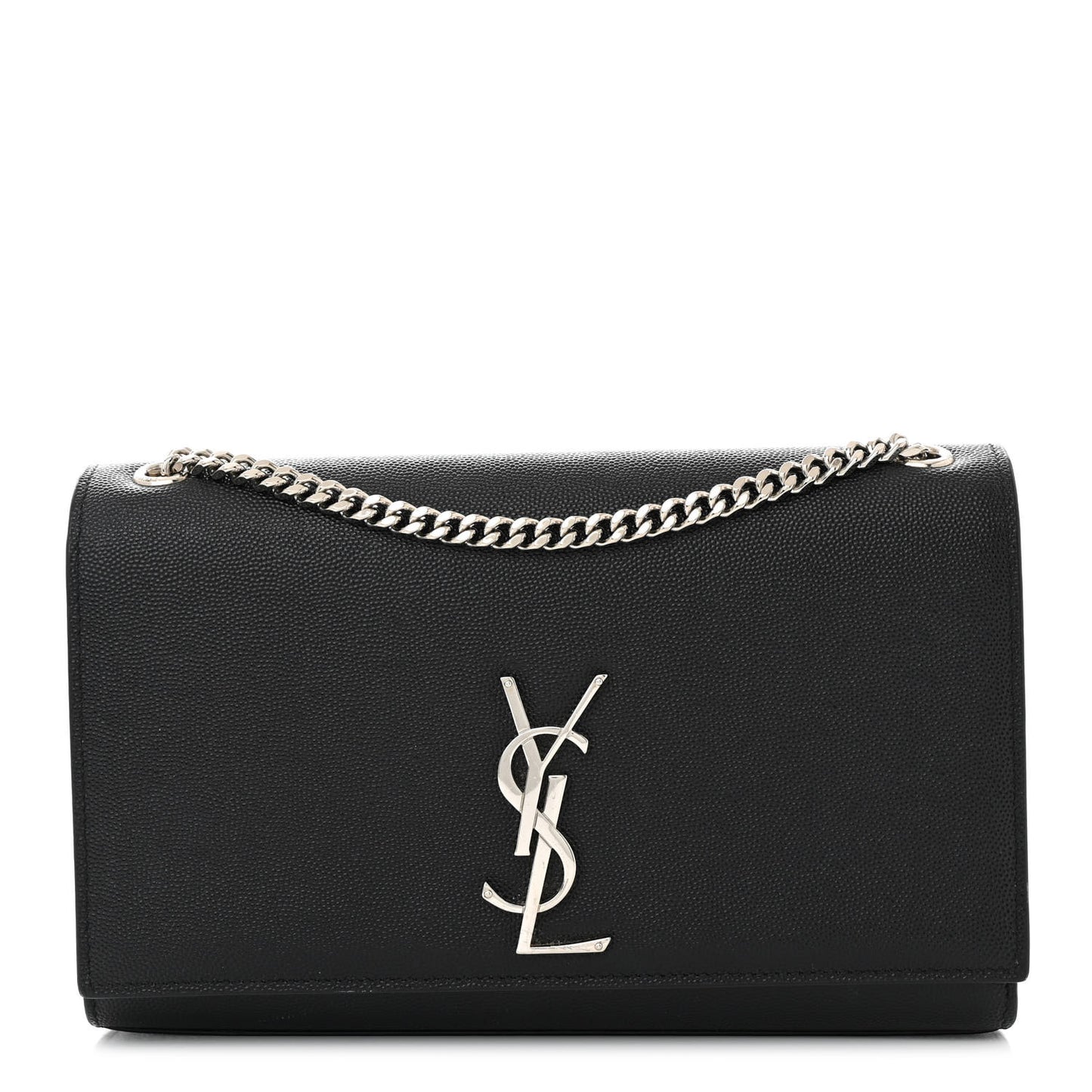 Grain De Poudre Medium Classic Monogram Kate Satchel Black
