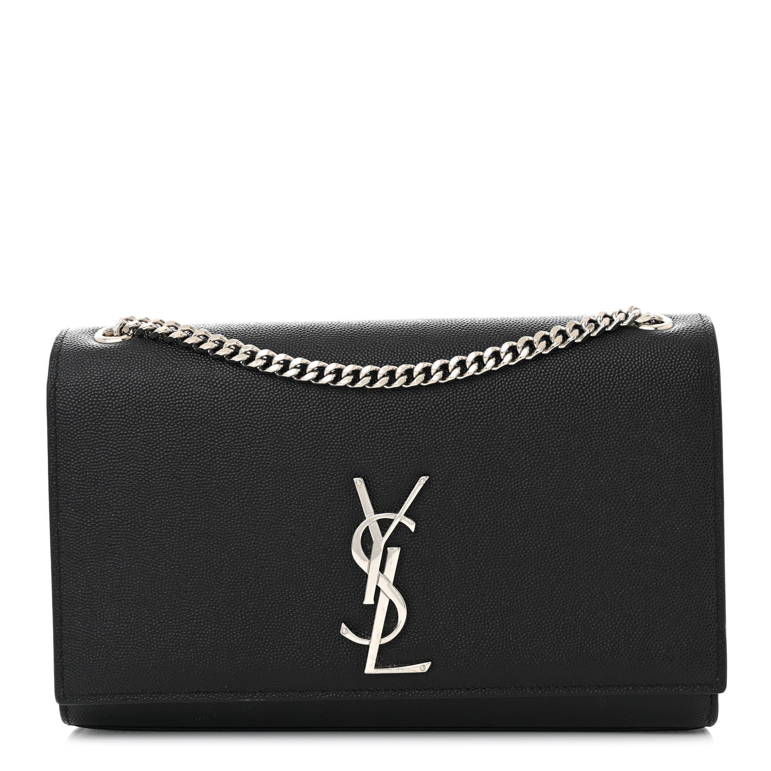 Saint Laurent Grain De Poudre Medium Classic Monogram Kate Satchel Black 1 of 10