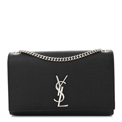 Saint Laurent Grain De Poudre Medium Classic Monogram Kate Satchel Black 1 of 10