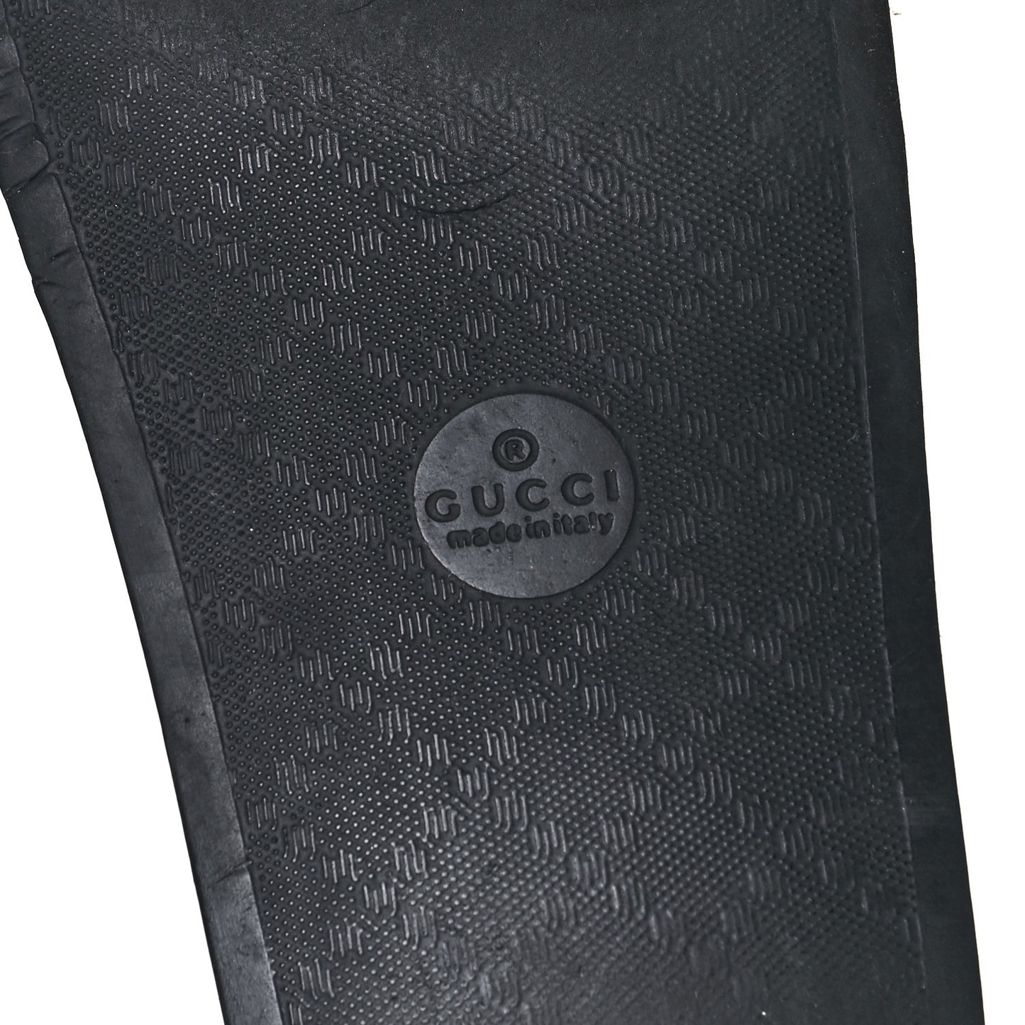 Rubber GG Monogram Mens Slide Sandals 7 Black