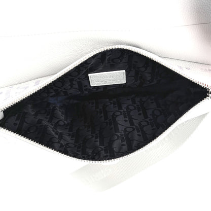 Christian Dior X DANIEL ARSHAM Grained Calfskin Newspaper Print Saddle Bag White 4 of 4