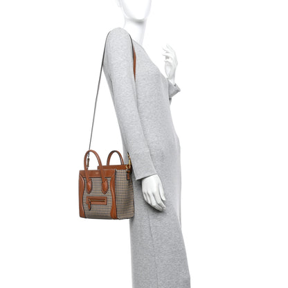 Celine Smooth Calfskin Houndstooth Nano Luggage Tan 2 of 11