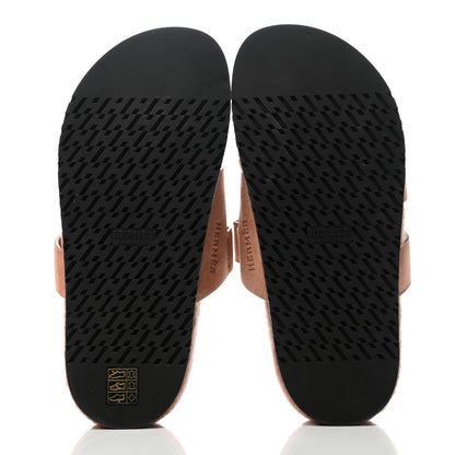 Hermes Suede Goatskin Woolskin Womens Chypre Sandals 38.5 Rose Aube 5 of 8