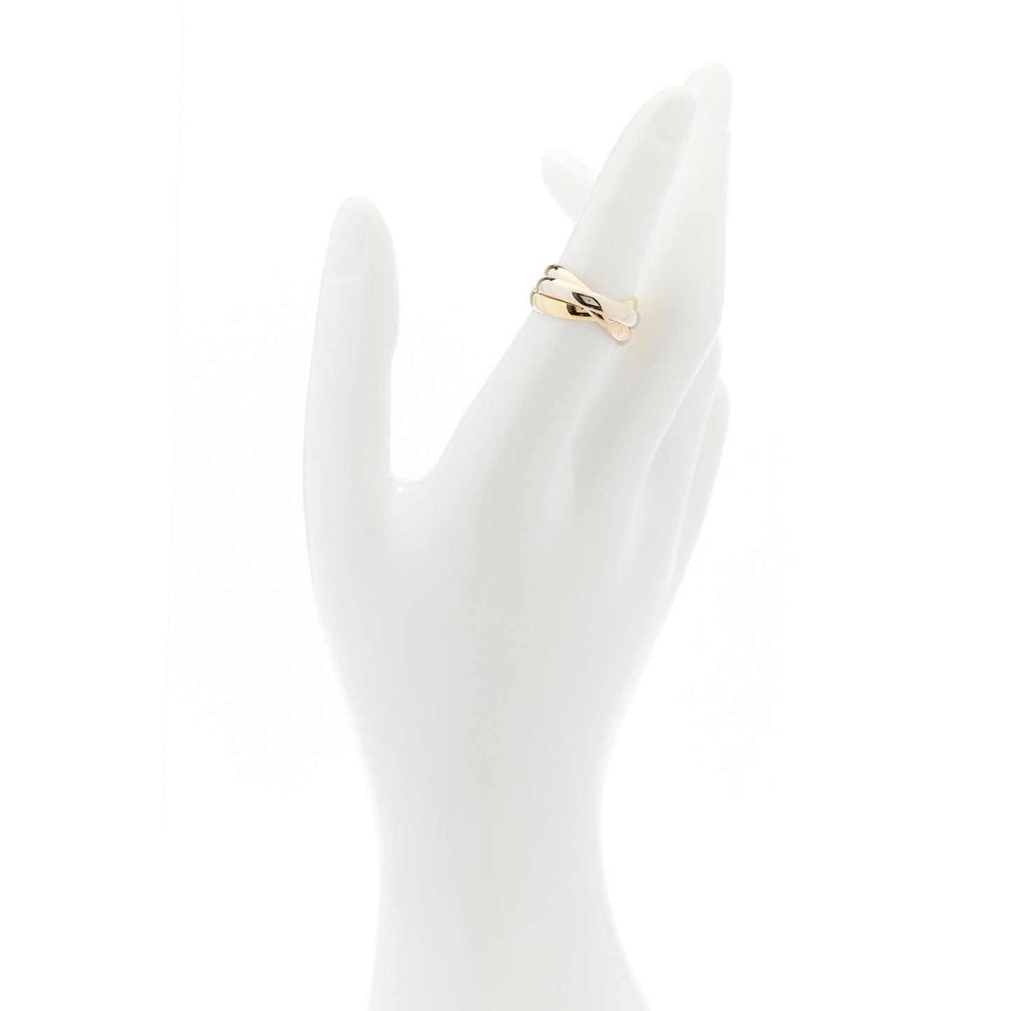 18K Pink Yellow White Gold Classic Les Must De Cartier Trinity Ring 52 6