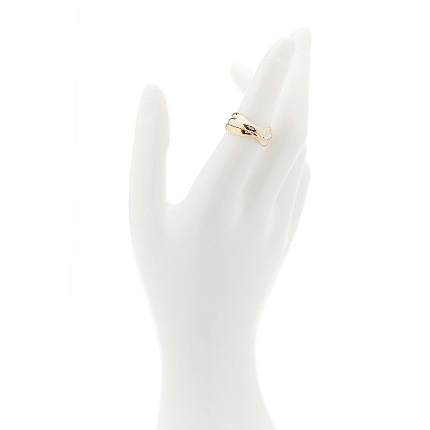 Cartier 18K Pink Yellow White Gold Classic Les Must De Cartier Trinity Ring 52 6 3 of 10
