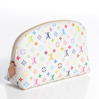 Louis Vuitton Monogram Multicolor Cosmetic Pouch White Litchi 3 of 8