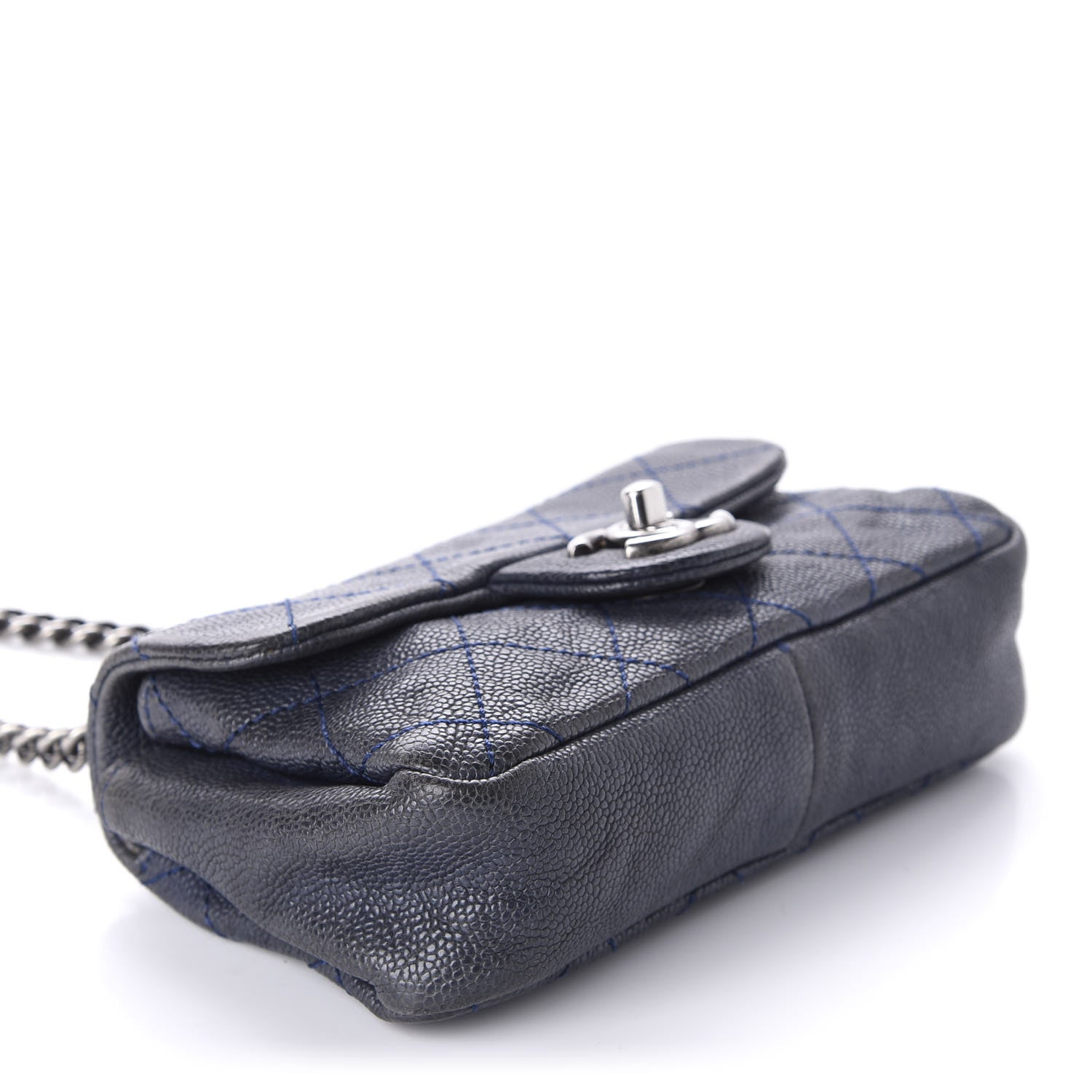 Chanel Caviar Quilted Mini Simply CC Flap Blue 4 of 11