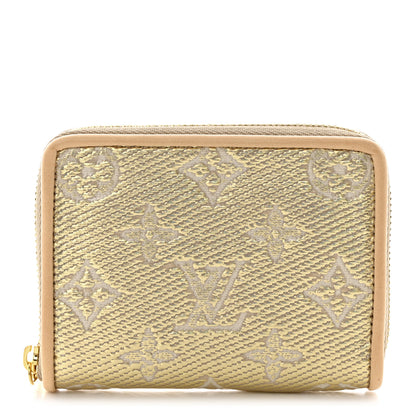 Louis Vuitton Lurex Jacquard Monogram Zippy Coin Purse Beige 1 of 7