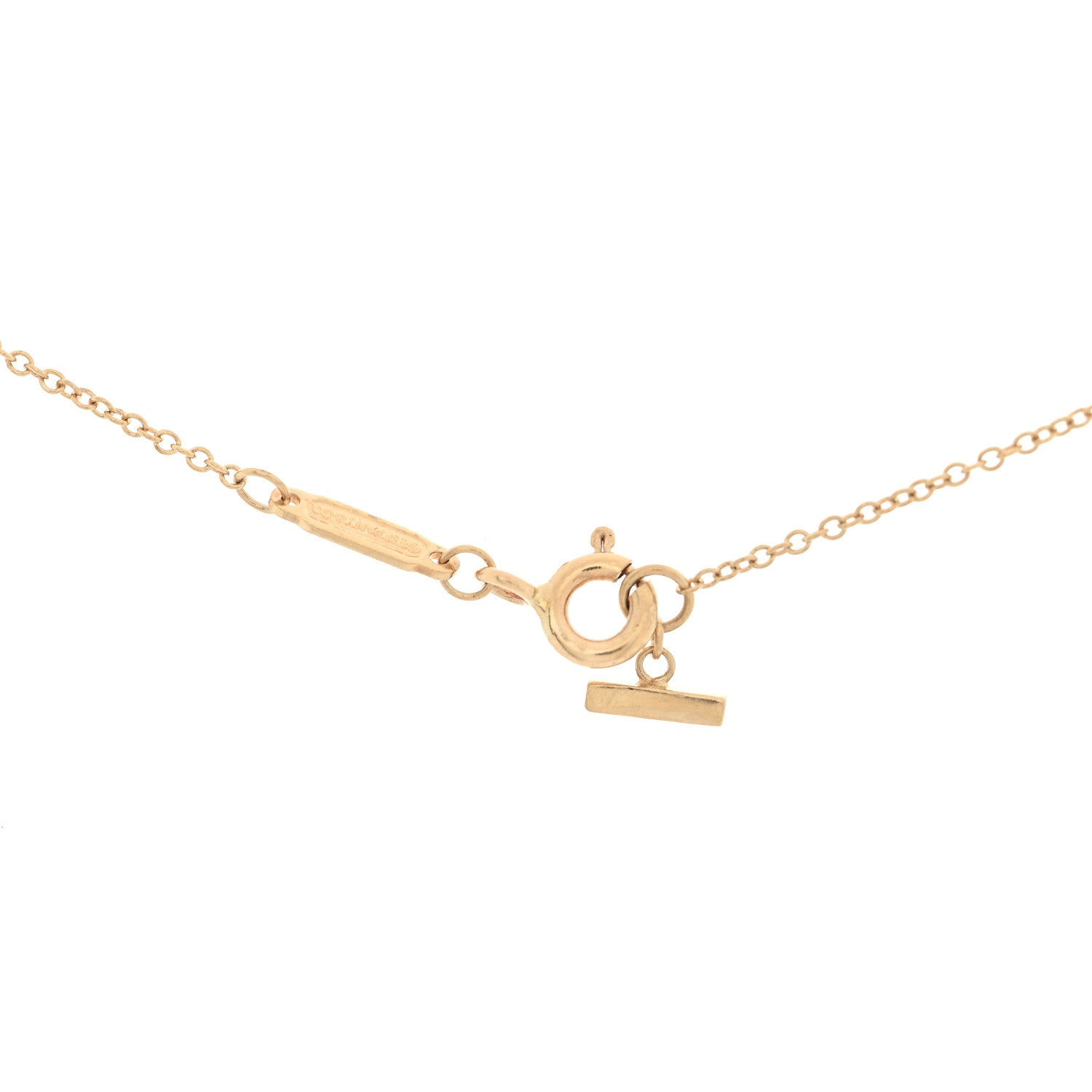 Tiffany 18K Yellow Gold Small T Smile Pendant Necklace 4 of 4