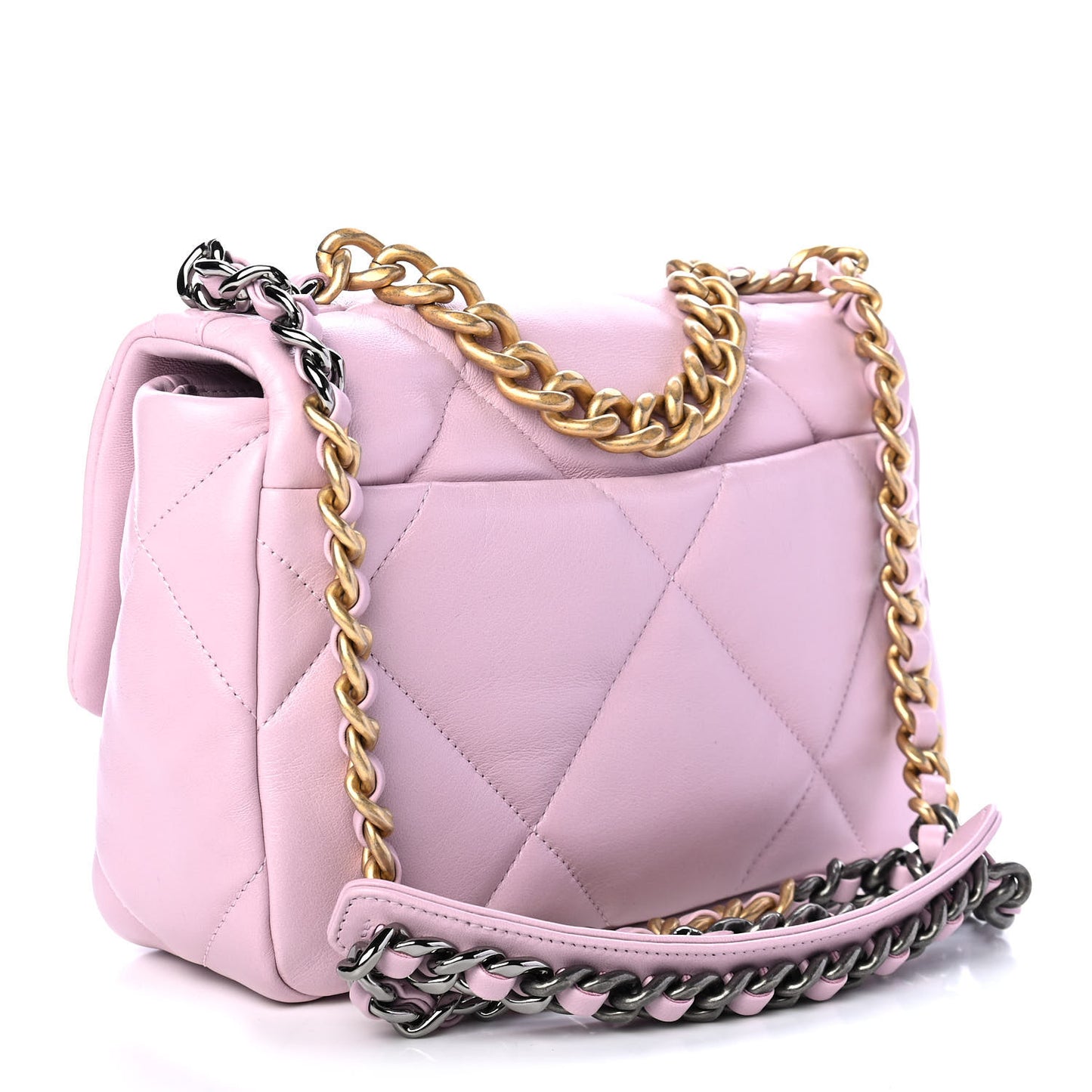 Lambskin Quilted Medium Chanel 19 Flap Light Pink