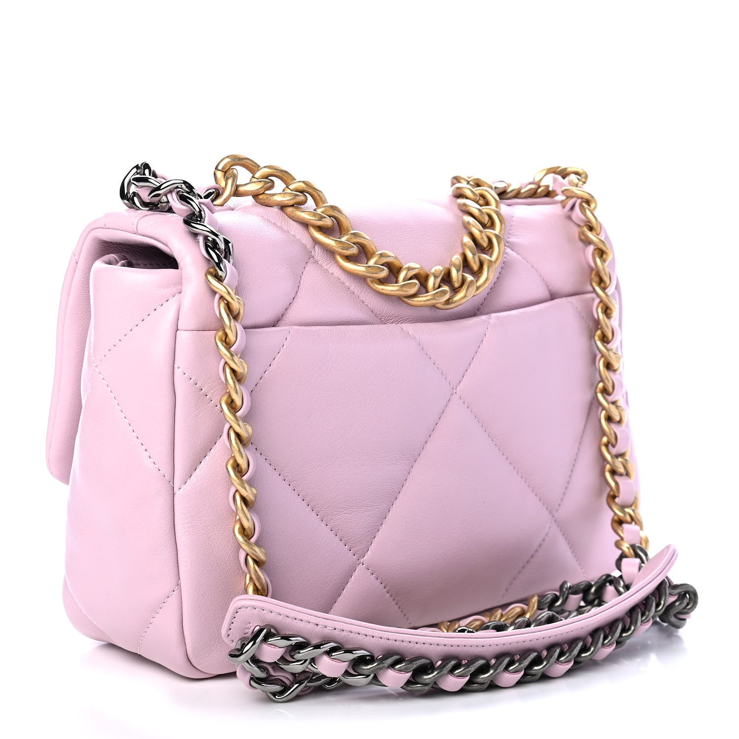 Chanel Lambskin Quilted Medium Chanel 19 Flap Light Pink 2 of 8