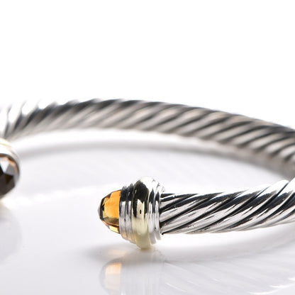 David Yurman Sterling Silver 14K Yellow Gold Citrine 7mm Cable Classics Bracelet 5 of 5