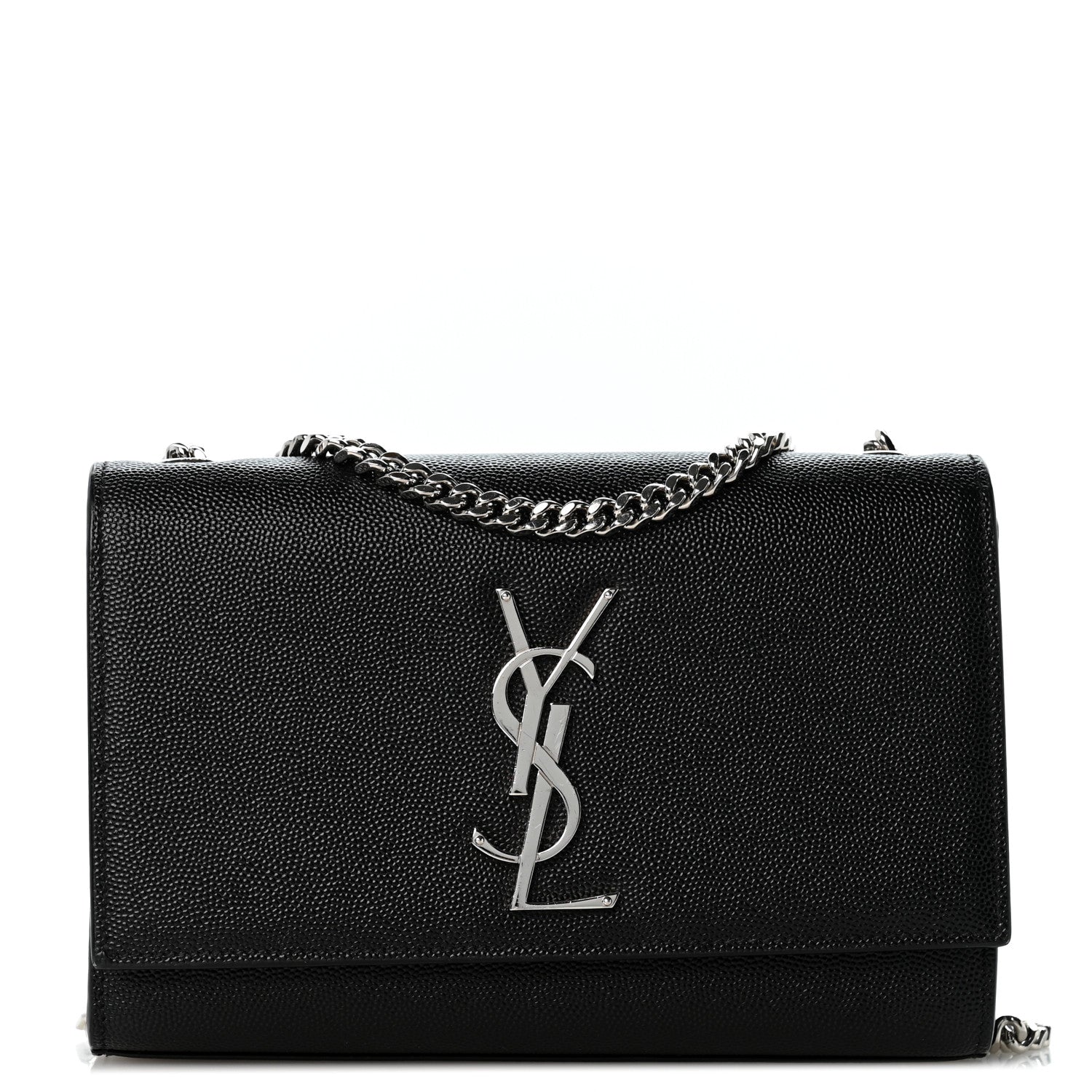 Saint Laurent Grain De Poudre Small Monogram Kate Satchel Black 1 of 11