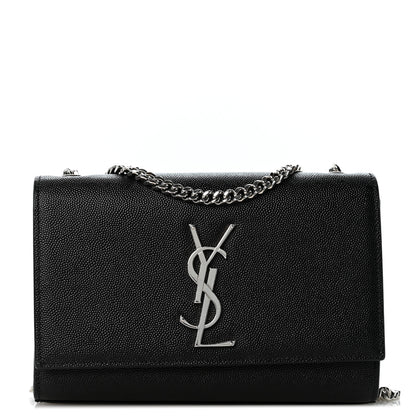 Saint Laurent Grain De Poudre Small Monogram Kate Satchel Black 1 of 11