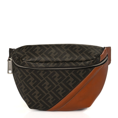 Fendi Glazed Fabric Vitello King FF 1974 Diagonal Belt Bag Tobacco Moro Cuoio 1 of 10
