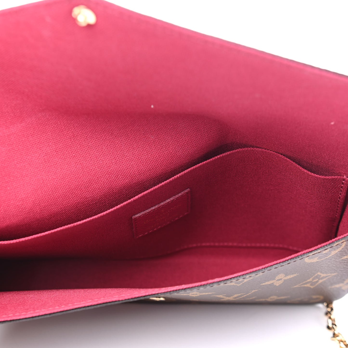 Monogram Pochette Felicie Chain Wallet Fuchsia