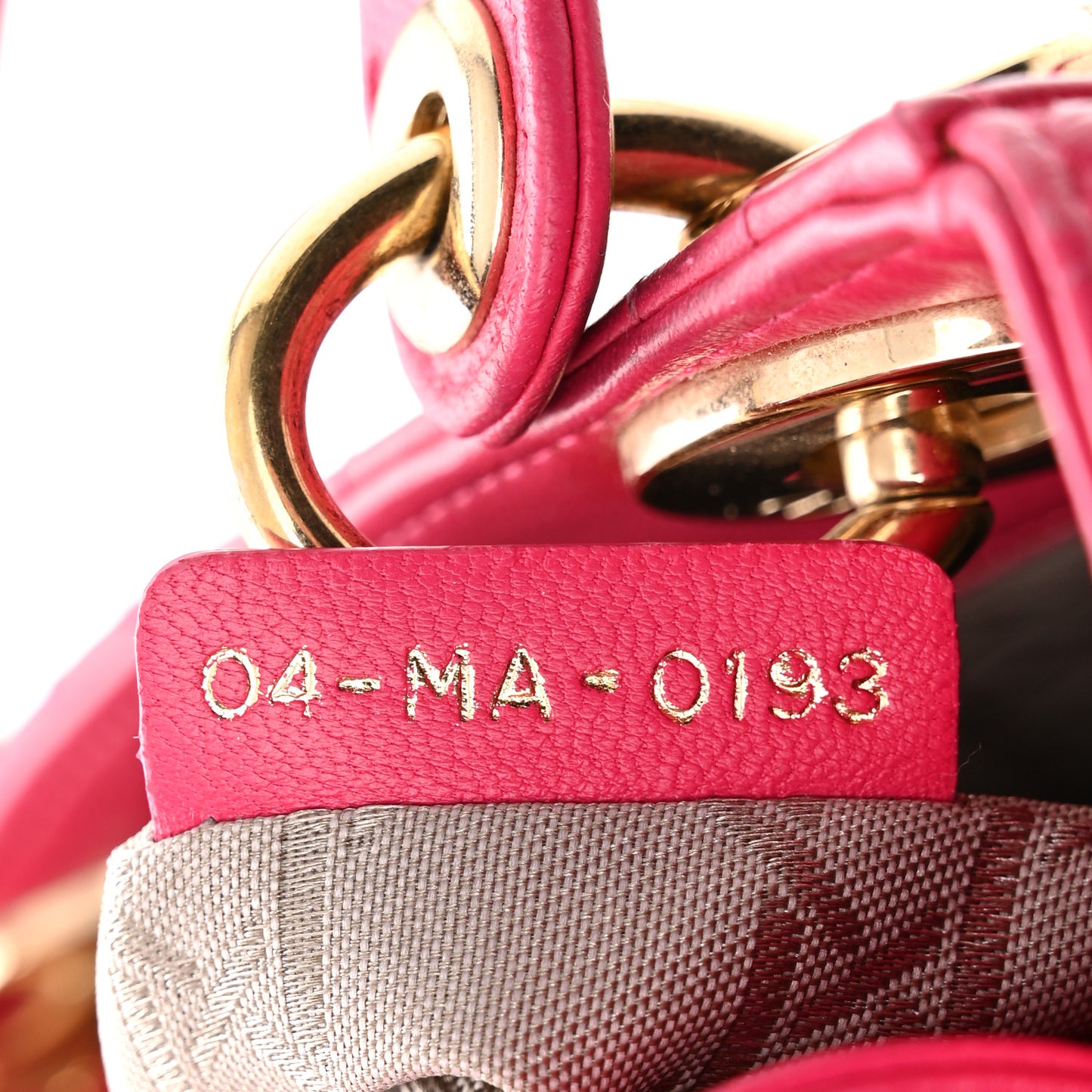Lambskin Cannage Mini Lady Dior Fuchsia