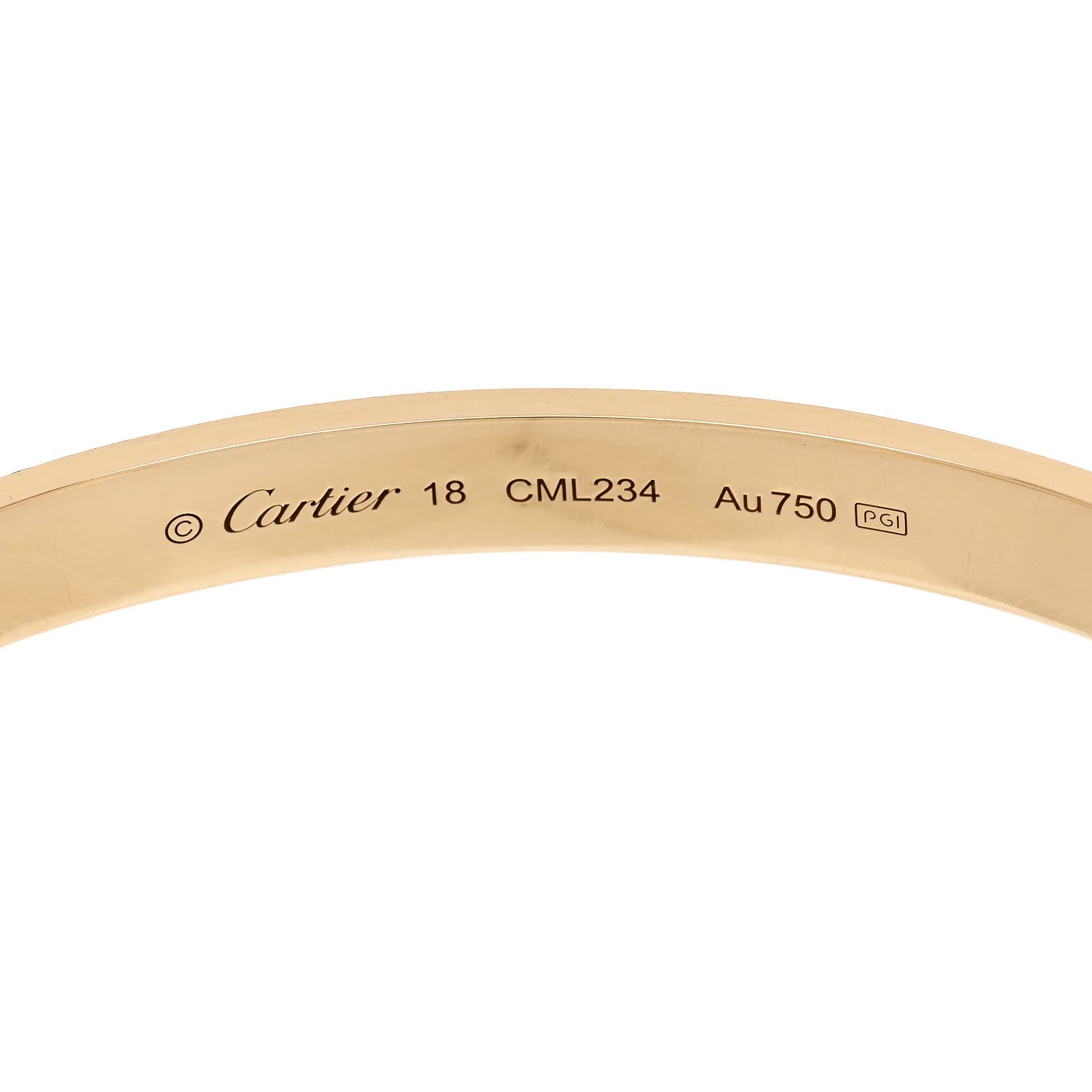 Cartier 18K Yellow Gold LOVE Cuff Bracelet 18 3 of 4
