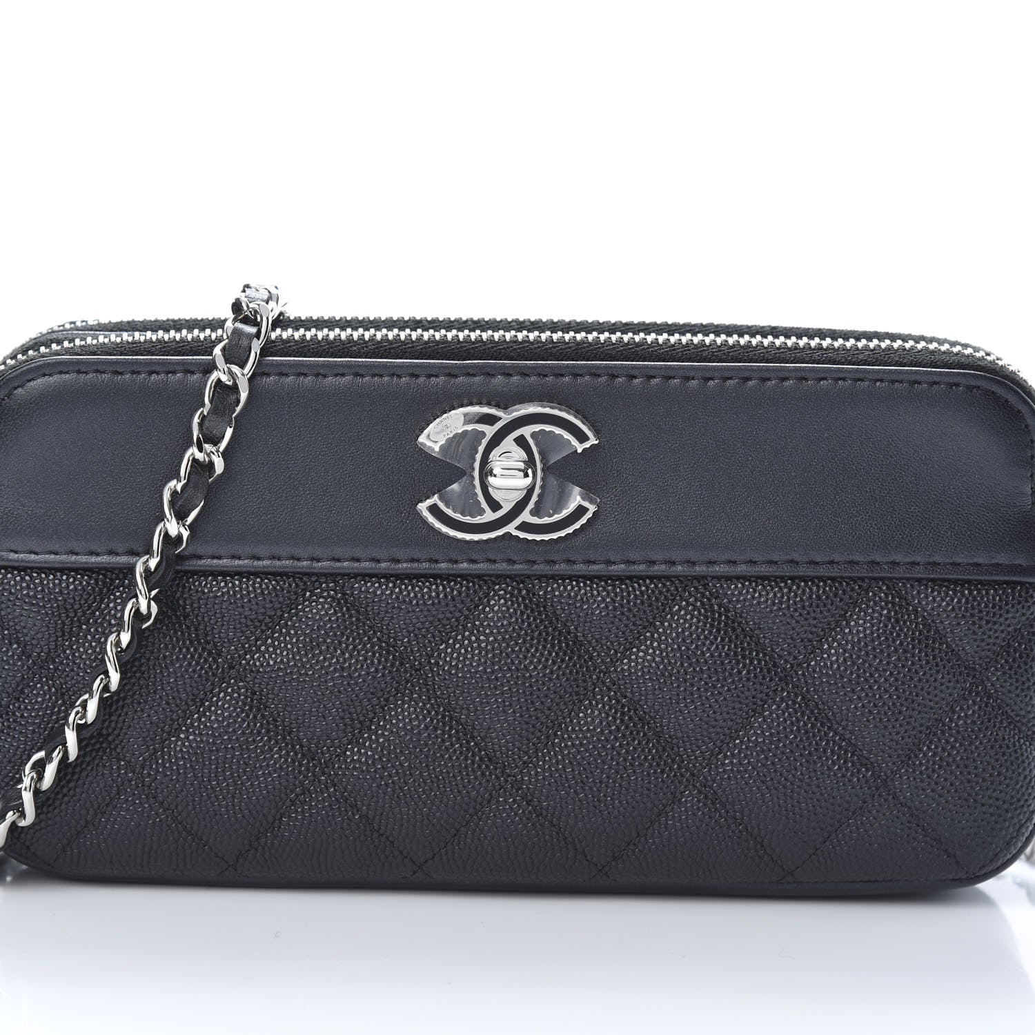 Chanel Caviar Quilted Small Vintage Mademoiselle Clutch With Chain Black 11 of 15