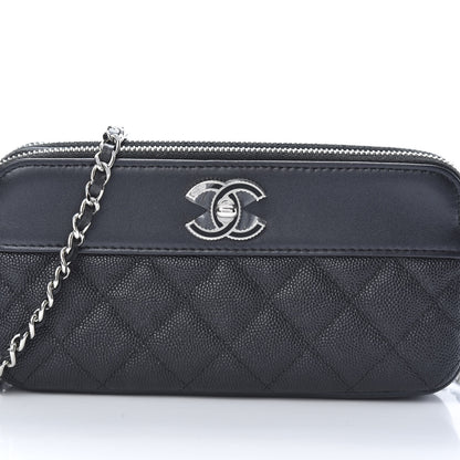 Chanel Caviar Quilted Small Vintage Mademoiselle Clutch With Chain Black 11 of 15