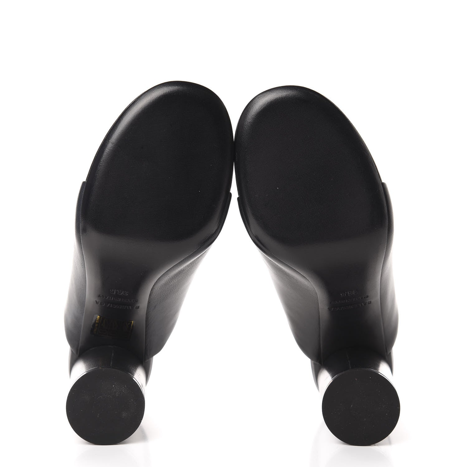 Balenciaga Shiny Sheepskin Oval 90mm Mule Pump 36.5 Black White 6 of 11