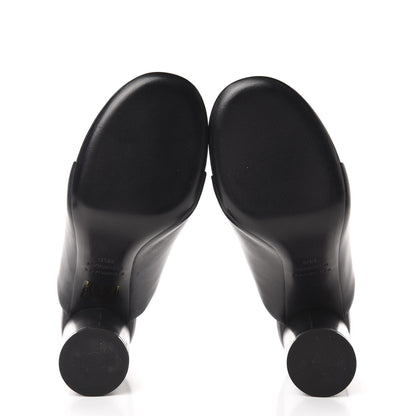 Balenciaga Shiny Sheepskin Oval 90mm Mule Pump 36.5 Black White 6 of 11