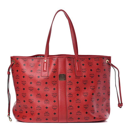 MCM Visetos Large Liz Reversible Shopper Tote Ruby Red 1 of 12
