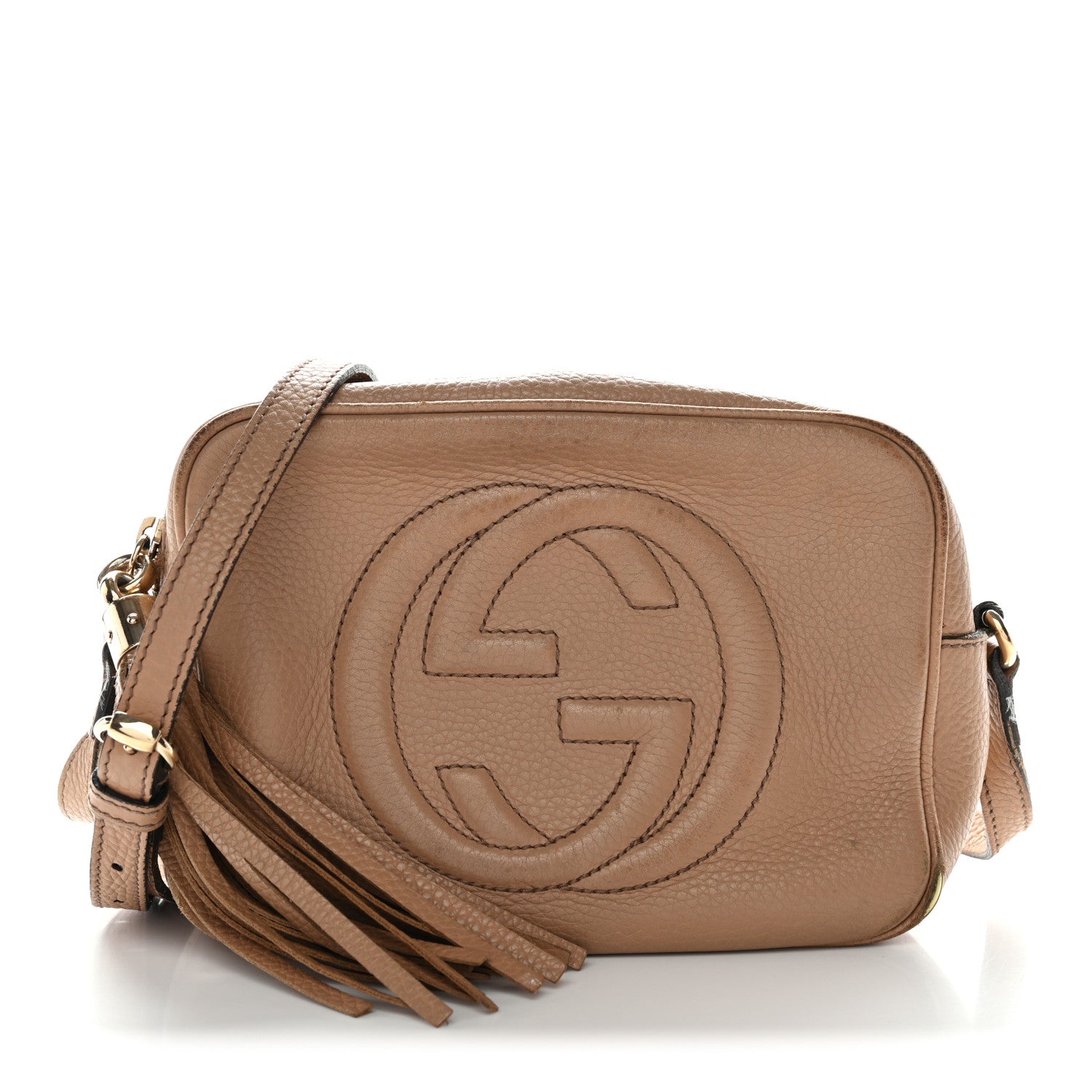 Gucci Pebbled Calfskin Small Soho Disco Bag Camelia 1 of 16