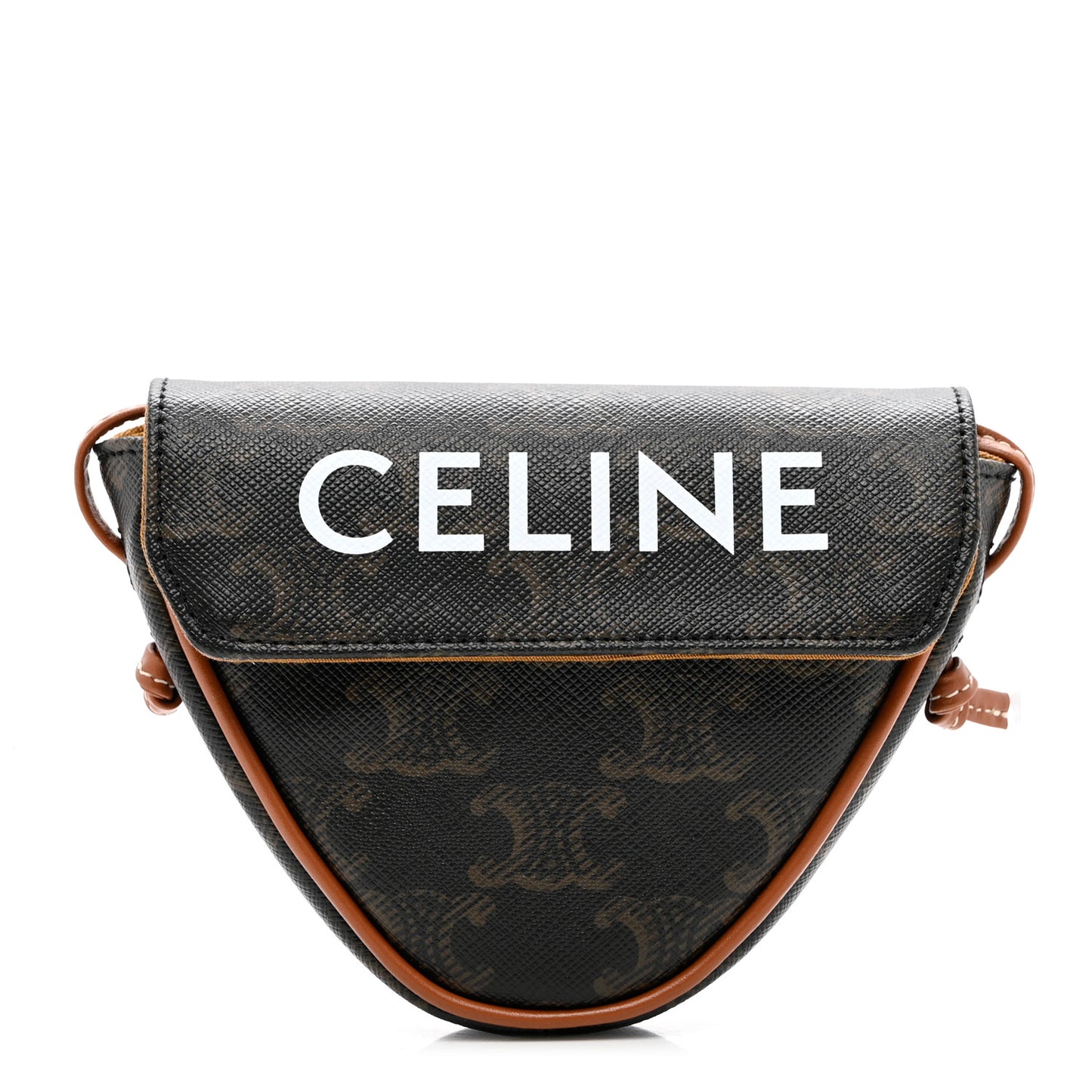 Triomphe Canvas Mini Triangle Crossbody Bag Tan