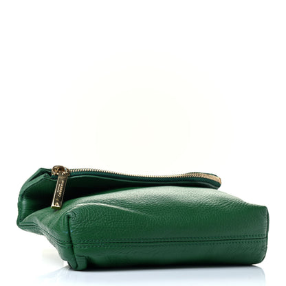 Burberry Grainy Calfskin Fold Over Clutch Green 3 of 4