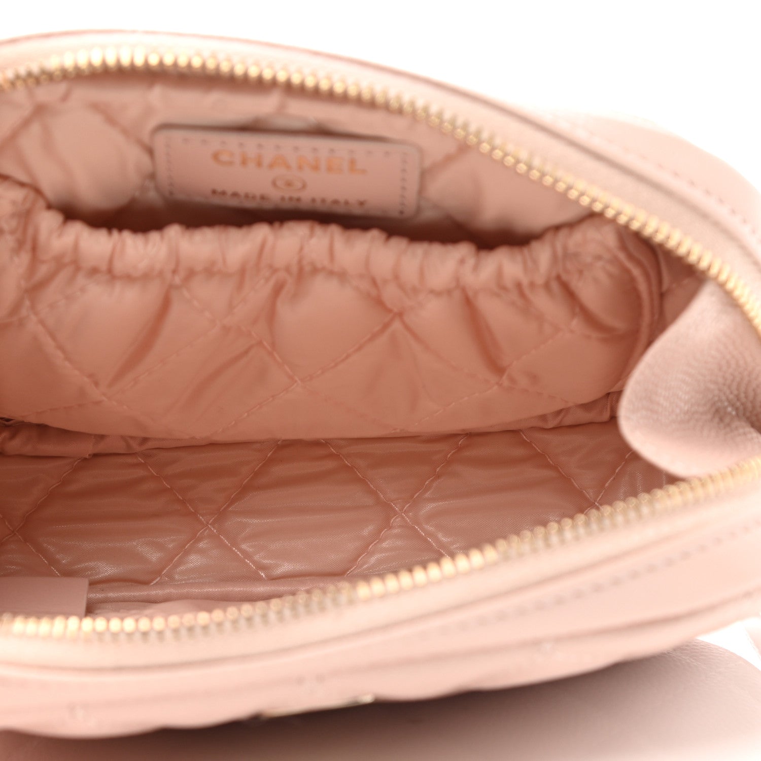 Chanel Caviar Quilted Small Curvy Pouch Cosmetic Case Light Pink 5 of 8