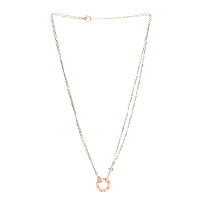 Cartier 18K Pink Gold 2 Diamond LOVE Necklace 3 of 6
