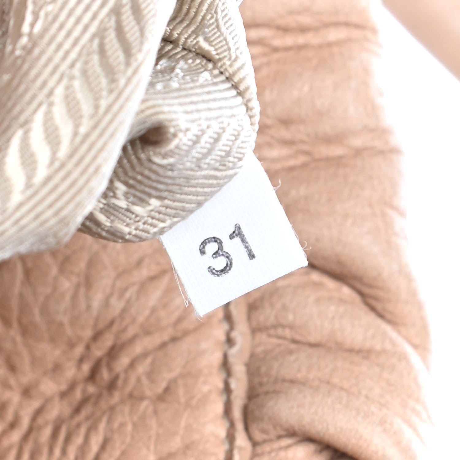 Prada Cervo Pleats Tote Beige 7 of 9