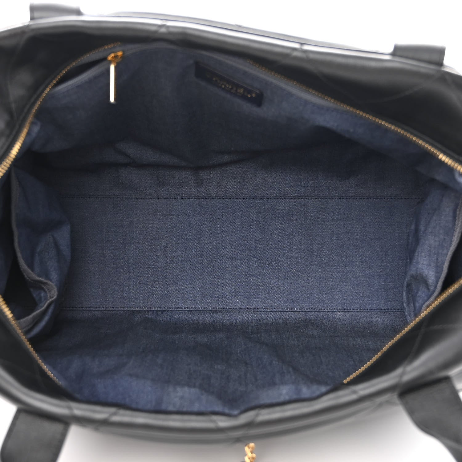 Chanel Calfskin Stitched Maxi Logo Bowling Bag Black 5 of 10