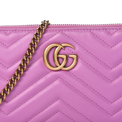 Gucci Calfskin Matelasse Mini GG Marmont Chain Bag Candy Mousse 8 of 11