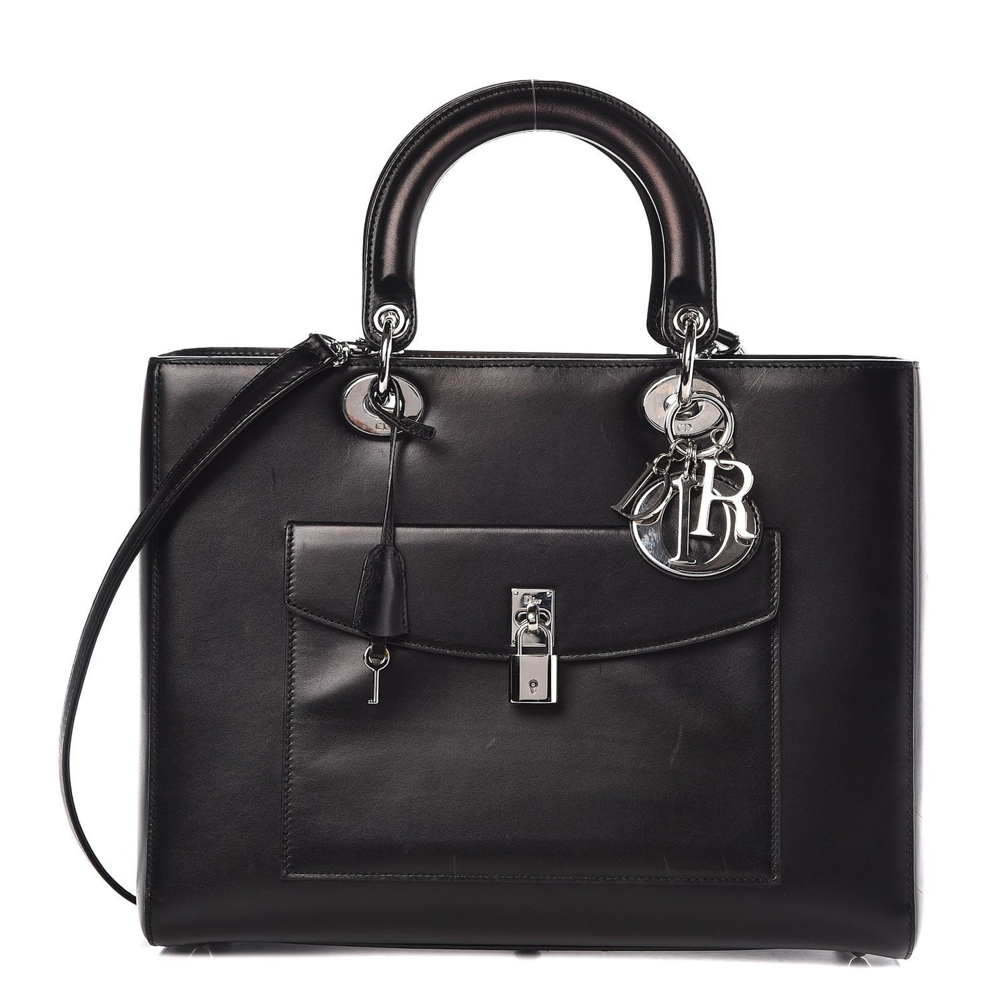 Calfskin Large Lady Dior Pockets Black