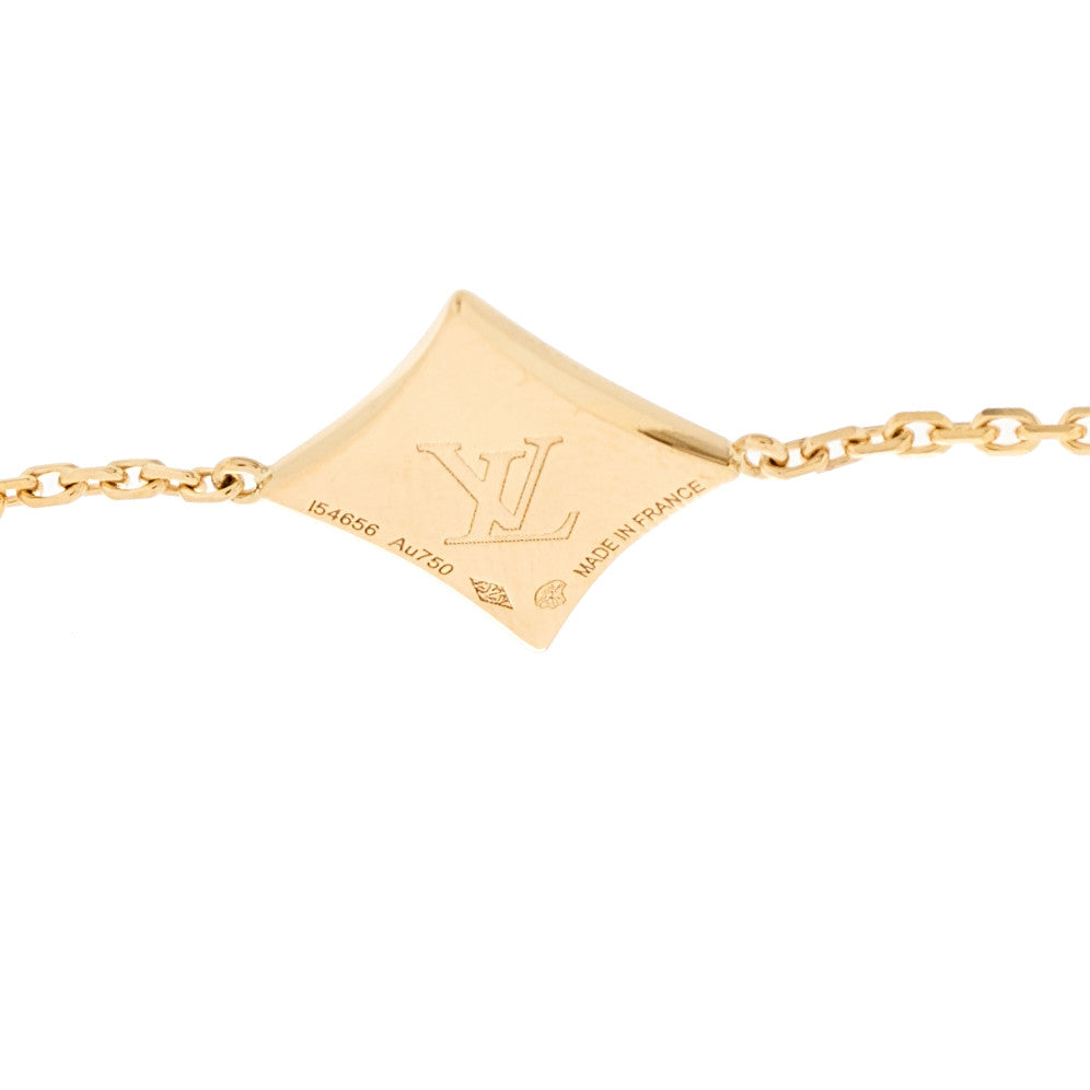 Louis Vuitton 18K Yellow Gold Diamond Amazonite Color Blossom BB Star Bracelet 3 of 4