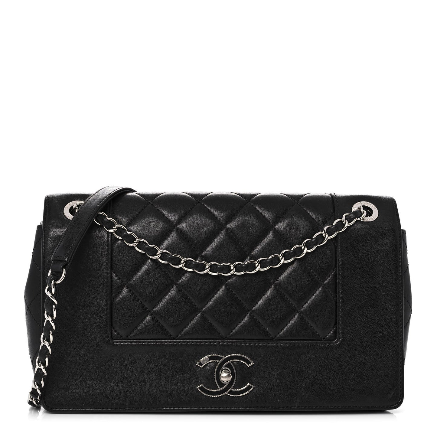 Sheepskin Quilted Vintage Mademoiselle Flap Black