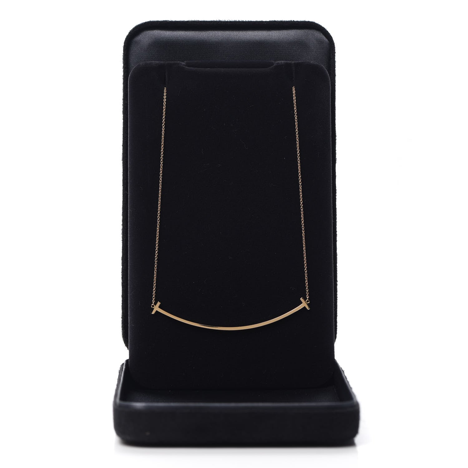 Tiffany 18K Rose Gold Large T Smile Pendant Necklace 6 of 6